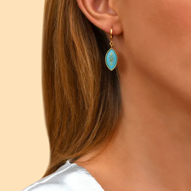 Capraia hoop earrings - turquoise