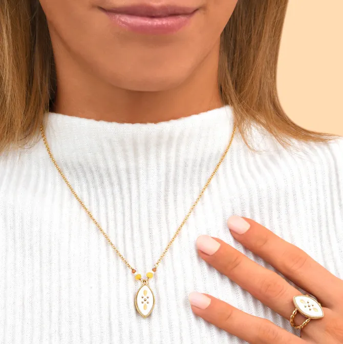 Capraia mid-length necklace - white