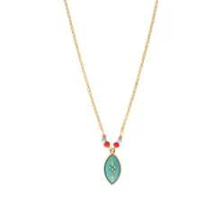 Capraia mid-length necklace - turquoise