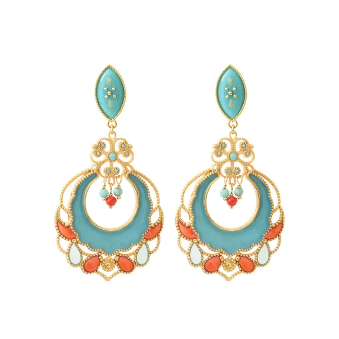 Capraia pierced stud earrings - turquoise