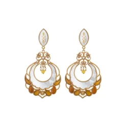 Capraia pierced stud earrings - white