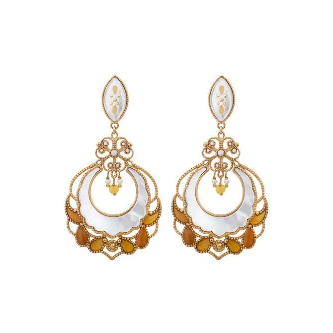 Capraia pierced stud earrings - white