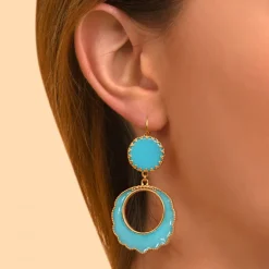 Capraia sleeper earrings - turquoise