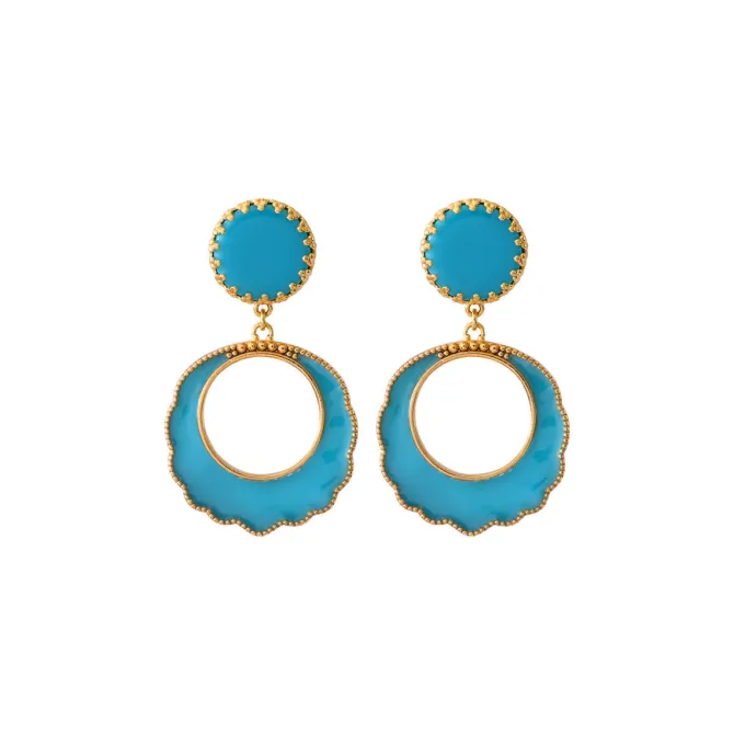 Capraia thin clip-on earrings - turquoise