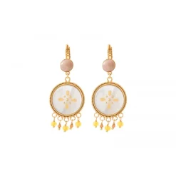 Capraia thin sleeper earrings - white