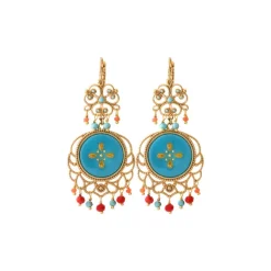 Capraia wide sleeper earrings - turquoise