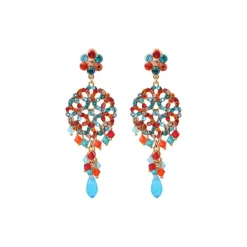 Chiara dangling pierced stud earrings - red