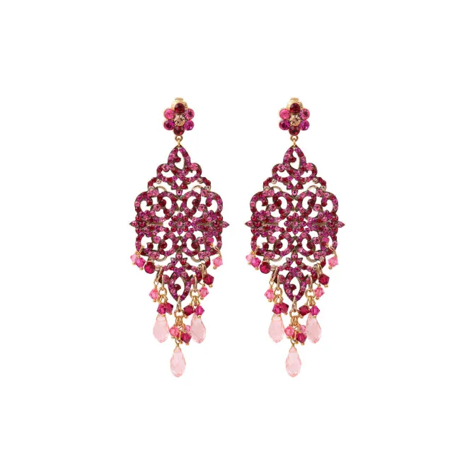 Chiara pierced drop stud earrings - fuchsia pink