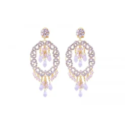 Chiara pierced stud drop earrings - violet