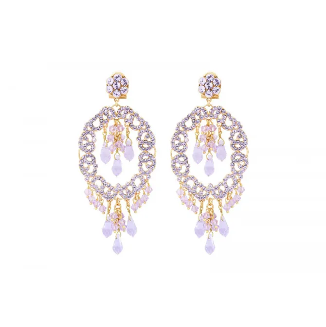 Chiara pierced stud drop earrings - violet