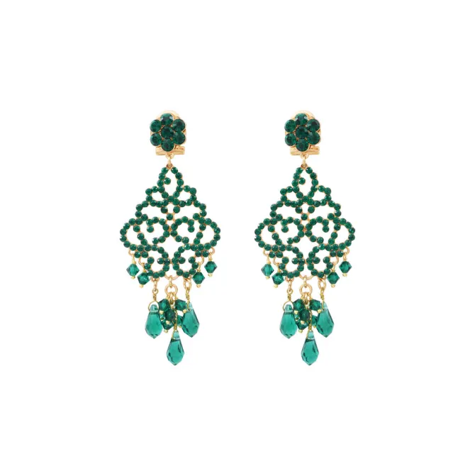 Chiara pierced stud earrings - green