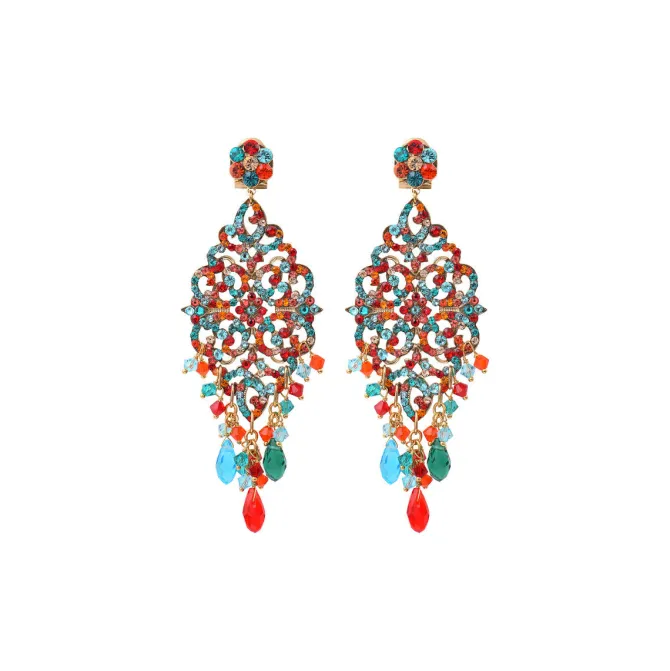 Chiara pierced stud earrings - red and blue