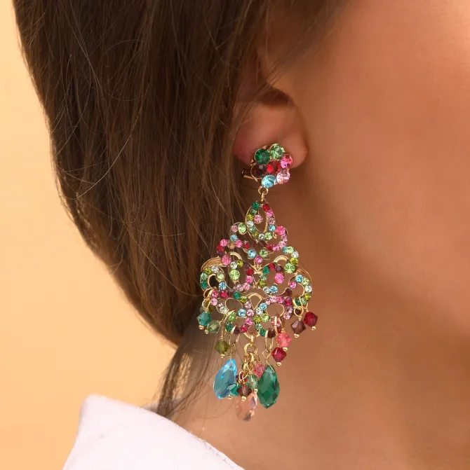 Chiara pierced stud earrings - multicoloured