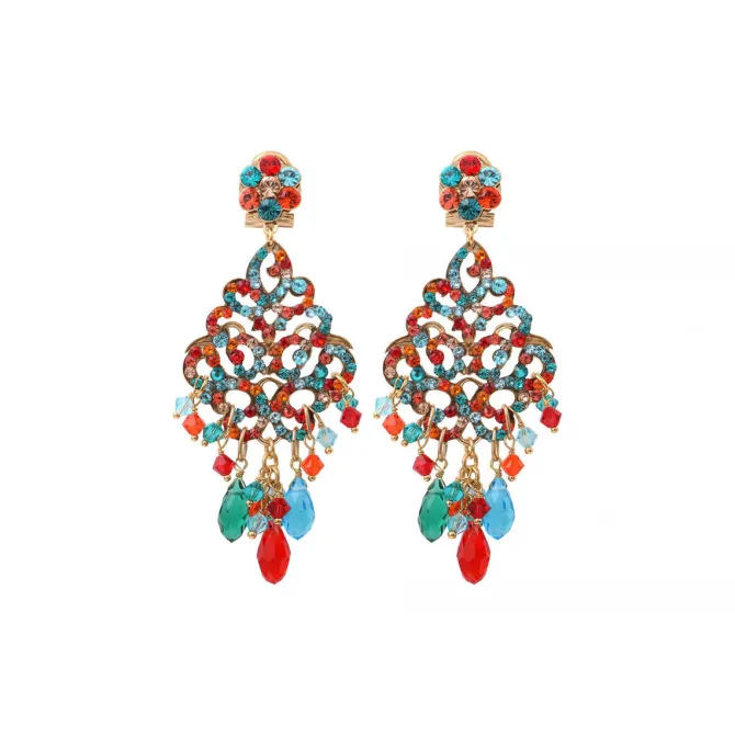 Chiara pierced stud earrings - red