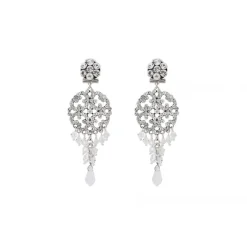 Chiara round stud earrings - silver
