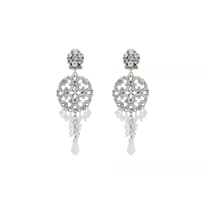 Chiara round stud earrings - silver
