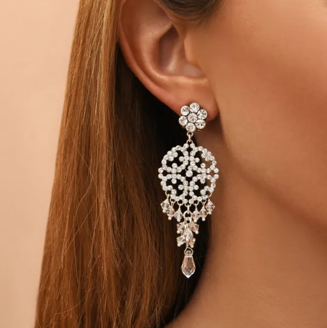 Chiara round stud earrings - silver