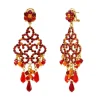 Chiara Solar Pierced Stud Earrings - Red