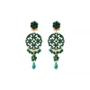 Chiara thin stud earrings - green