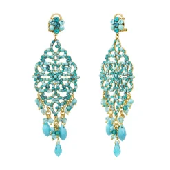 Chiara waterfall stud earrings - turquoise