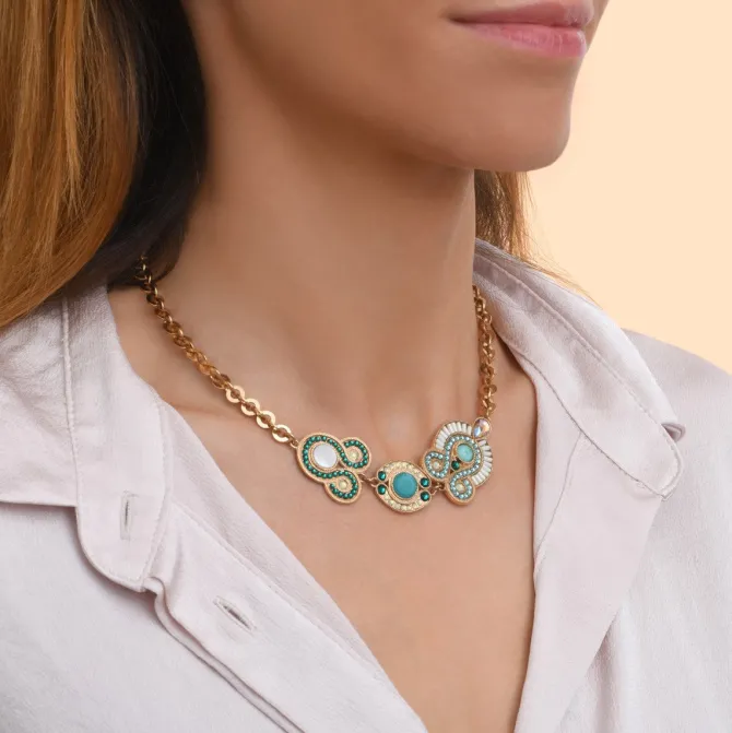 Circus Adjustable Short Chain Necklace - Blue