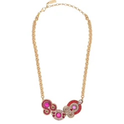Circus Adjustable Short Chain Necklace - Fuchsia Pink