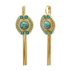 Circus chain sleeper earrings - turquoise