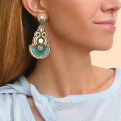 Circus clip-on earrings - blue