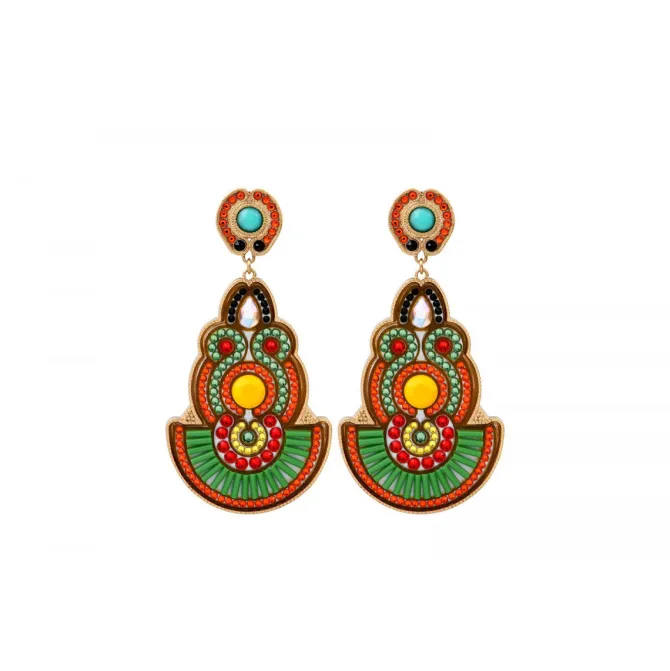 Circus clip-on earrings - green