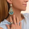 Circus large sleeper earrings - blue