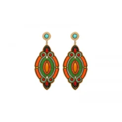 Circus pierced stud earrings - green