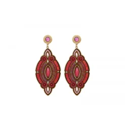 Circus pierced stud earrings - fuchsia pink