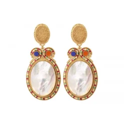 Claudia clip-on earrings - mother-of-pearl
