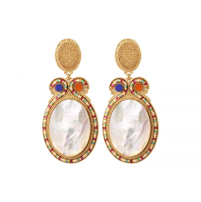 Claudia clip-on earrings - mother-of-pearl