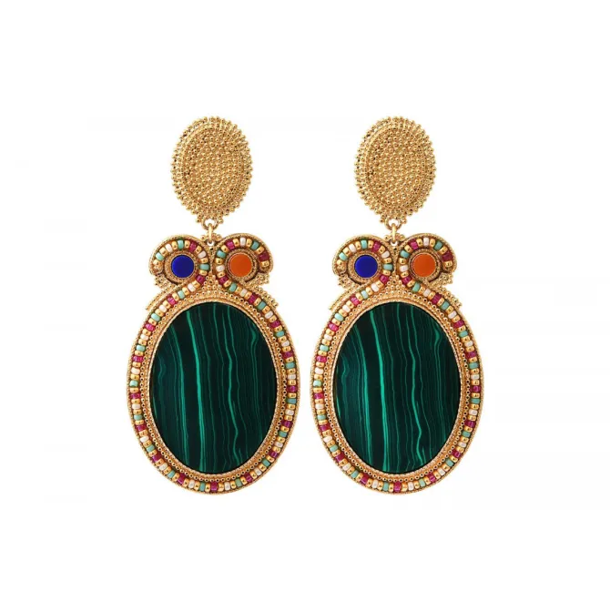 Claudia clip-on earrings - green