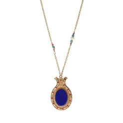 Claudia delicate pendant necklace - blue