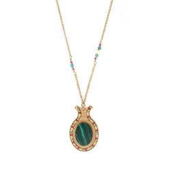 Claudia delicate pendant necklace - green