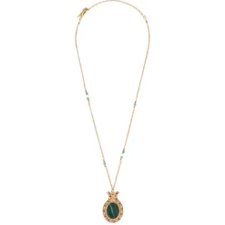 Claudia delicate pendant necklace - green