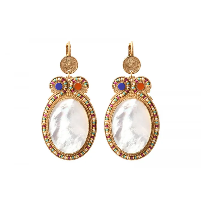 Claudia sleeper earrings - mother-of-pearl