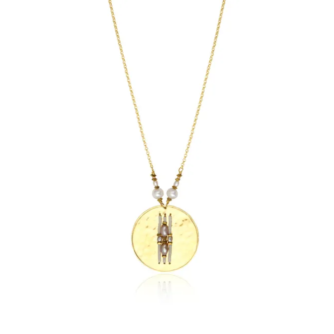 Dakota Adjustable Pendant Necklace - Pearl