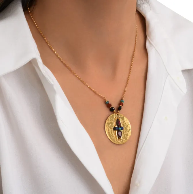 Dakota Adjustable Pendant Necklace - Multicolored