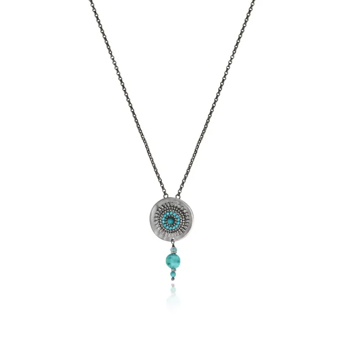 Dakota Adjustable Pendant Necklace - Turquoise