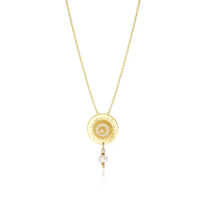 Dakota Adjustable Pendant Necklace - Pearl