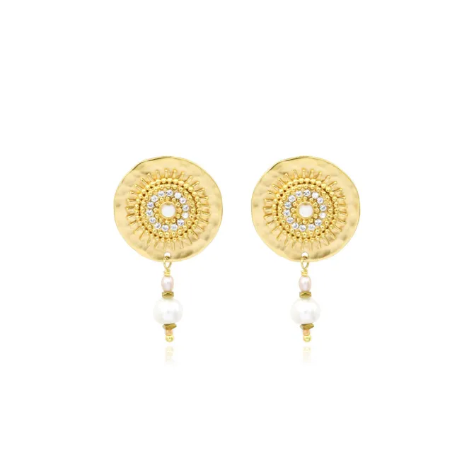 Dakota delicate earrings - pearl