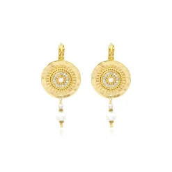 Dakota fine sleeper earrings - pearl