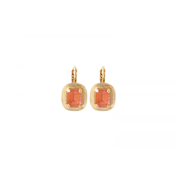 Delicate sleeper earrings, Soleil - roses