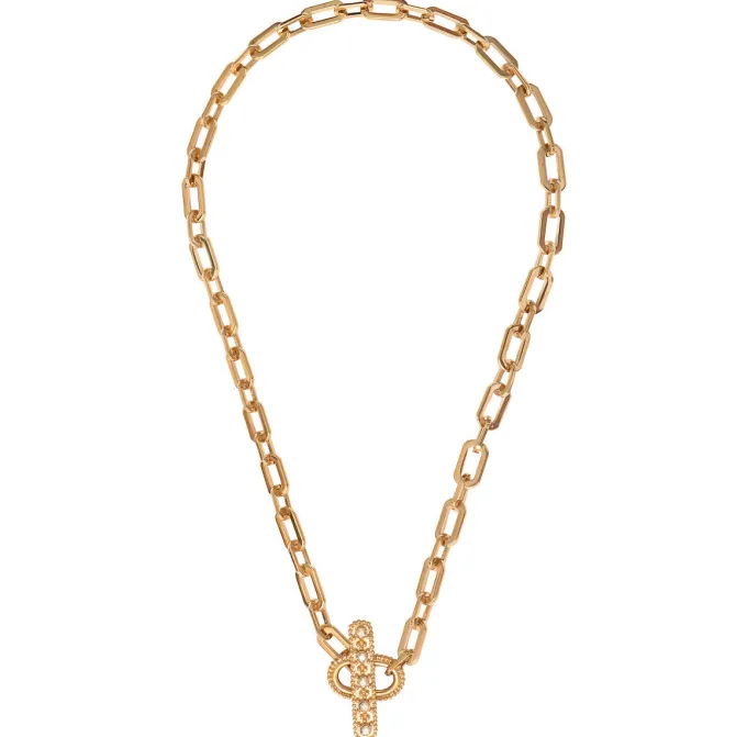 Farah chain choker necklace - gold