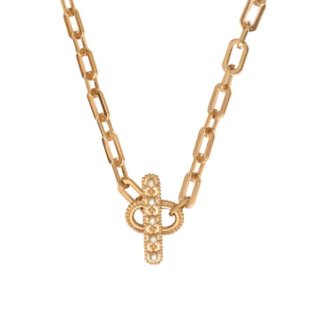 Farah chain choker necklace - gold