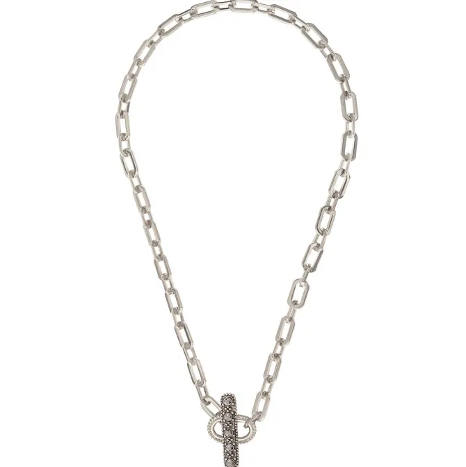 Farah chain choker necklace - silver