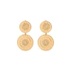 Farah clip-on drop earrings - gold